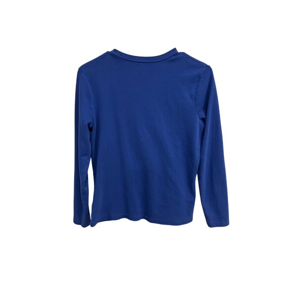 Croft & Barrow Snowflakes Crewneck Long Sleeve Top Blue Sz Small Pima Cotton - Picture 2 of 10